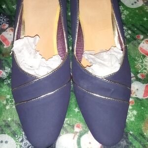 Vintage angel steps purple and gold pumps high heel for women size 6